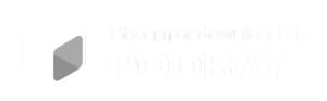 Podbay podbay podcast badge white color